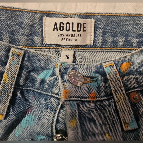 💜AGOLDE  Los Angeles Premuim Shorts Size 26 Cut Off Distressed Light Wash 🩷 - Picture 4 of 6
